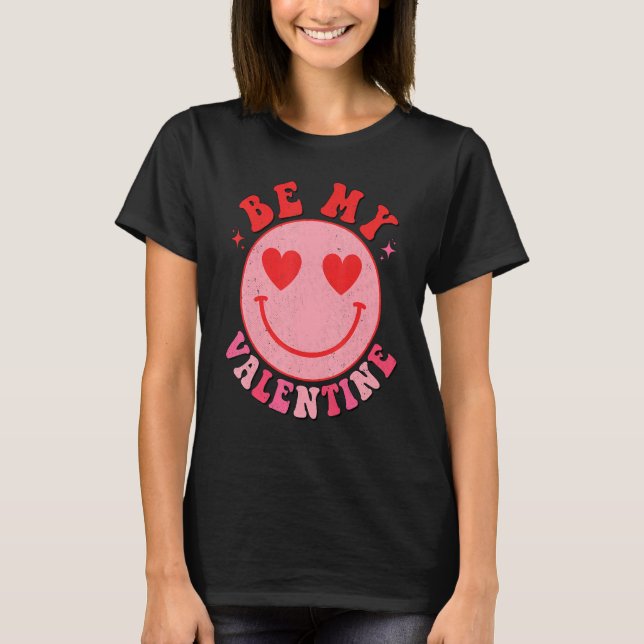 Happy Valentine's Day Be My Valentine Hippie Happy T-Shirt (Vorderseite)