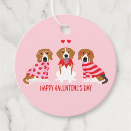 Happy Valentines Day Beagle Hunde Geschenkanhänger