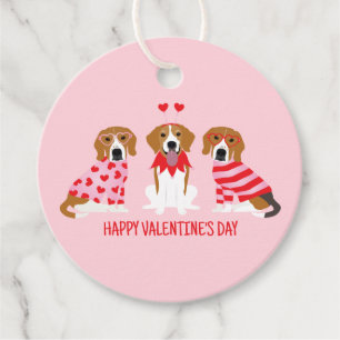 Happy Valentines Day Beagle Hunde Geschenkanhänger