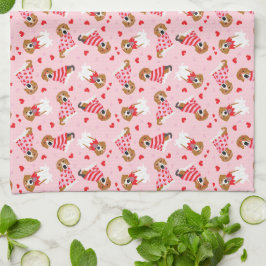 Happy Valentines Day Beagle Hunde Geschirrtuch