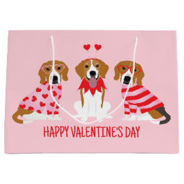 Happy Valentines Day Beagle Hunde Große Geschenktüte