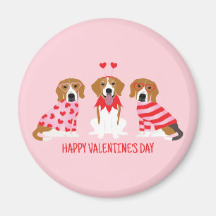 Happy Valentines Day Beagle Hunde Magnet