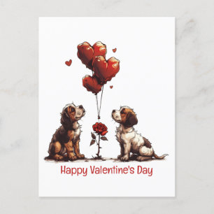 Happy Valentines Day Beagle Hunde Postkarte