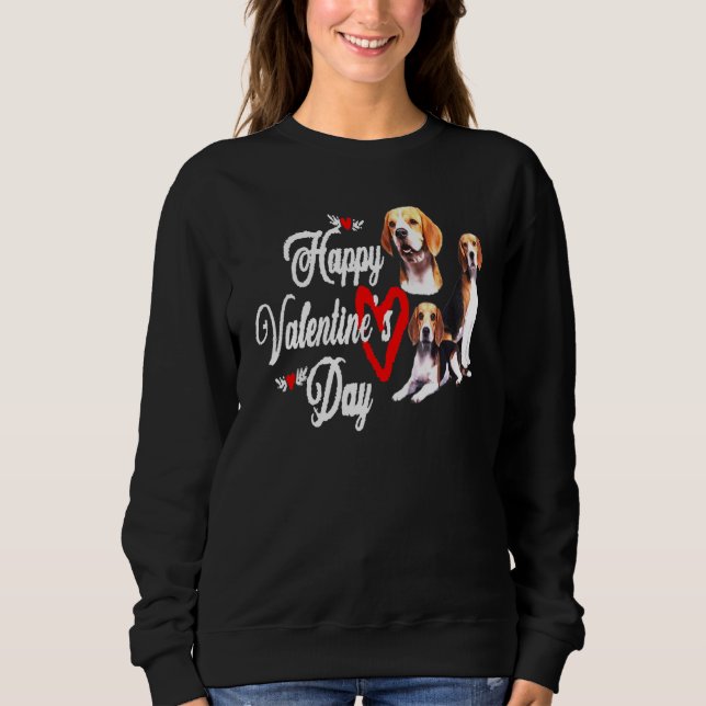 Happy Valentine's Day Beagle Sweatshirt (Vorderseite)