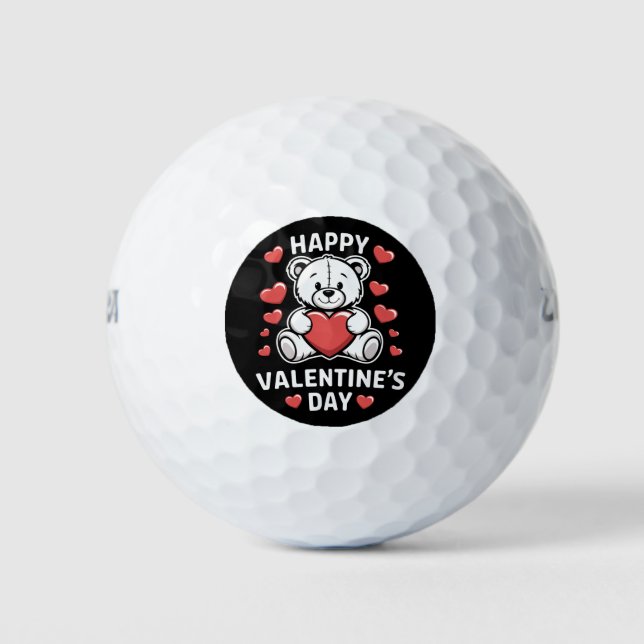 Happy Valentine's Day Bear Vday Golfball (Vorderseite)