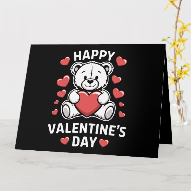 Happy Valentine's Day Bear Vday Karte (Gelbe Blume)