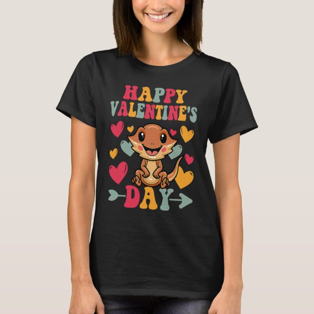 Happy Valentines Day Bearded Dragon Heart Love Gro T-Shirt (Vorderseite)