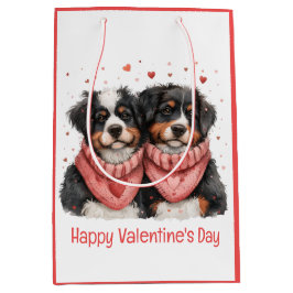 Happy Valentines Day Berner Hunde Mittlere Geschenktüte