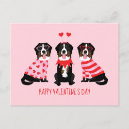 Happy Valentines Day Berner Hunde Postkarte