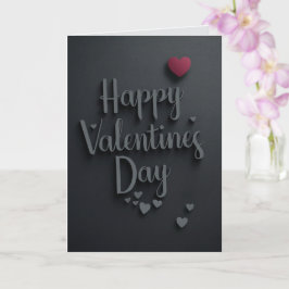 Happy Valentines Day Black Majestic Elegant Karte