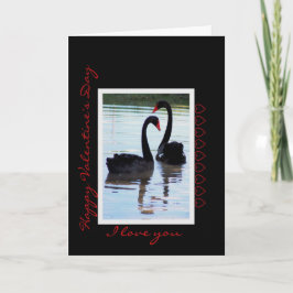 Happy Valentine's Day Black Swans Feiertagskarte