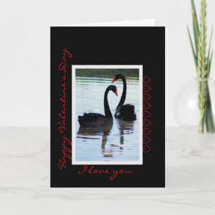 Happy Valentine's Day Black Swans Feiertagskarte
