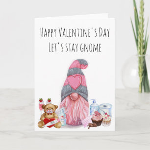 Happy Valentine's Day Bleibe Gnome Covid Karte