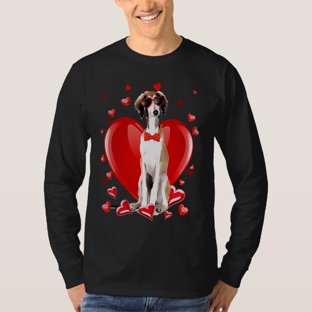 Happy Valentines Day Borzoi   Dog  V Day T-Shirt (Vorderseite)