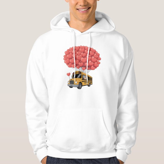 Happy Valentine's Day Bus with Owl Hoodie (Vorderseite)