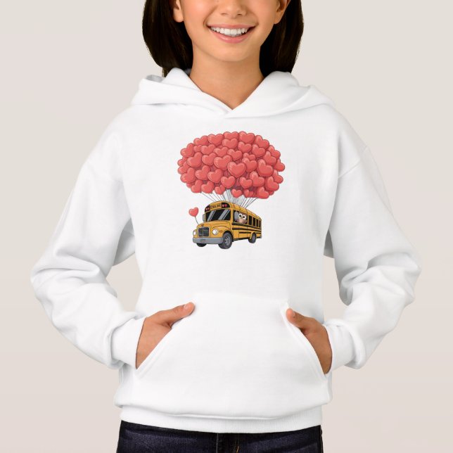 Happy Valentine's Day Bus with Owl Hoodie (Vorderseite)
