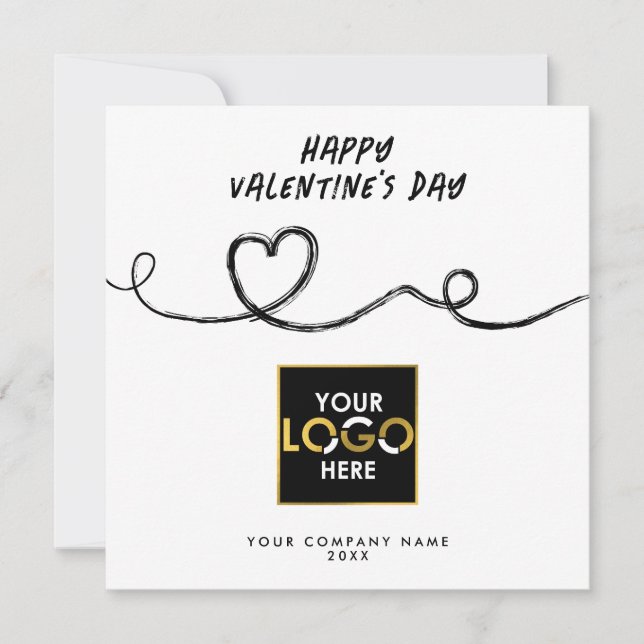 Happy Valentine's Day Business Logo Vielen Dank (Vorderseite)