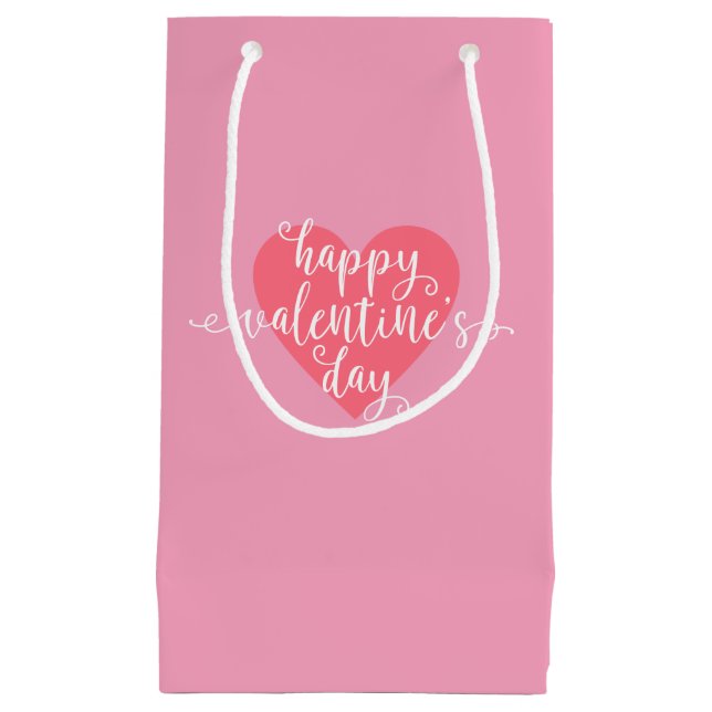 Happy Valentine's Day Calligraphy | Geschenktasche Kleine Geschenktüte (Vorderseite)