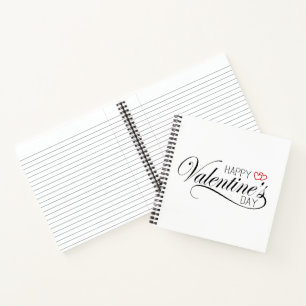 Happy Valentine's Day Calligraphy Notebook Notizbuch