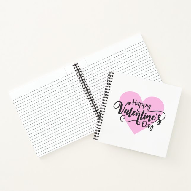 Happy Valentine's Day Calligraphy | Notebook Notizbuch (Innenseite)