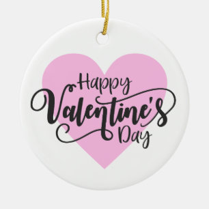 Happy Valentine's Day Calligraphy Ornament
