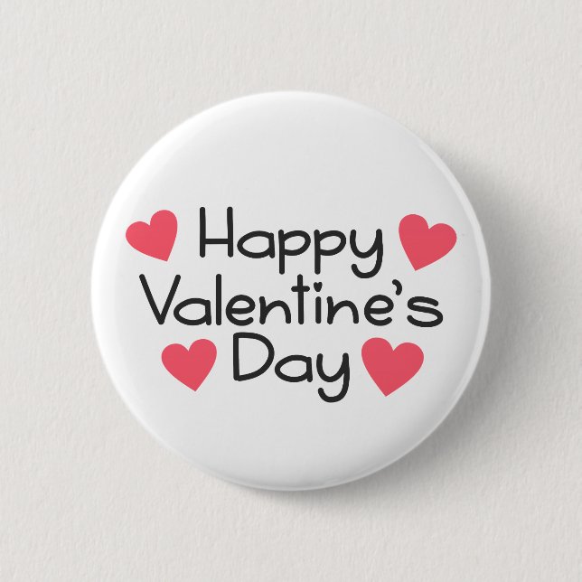 Happy Valentine's Day Calligraphy | Schaltfläche B Button (Vorderseite)