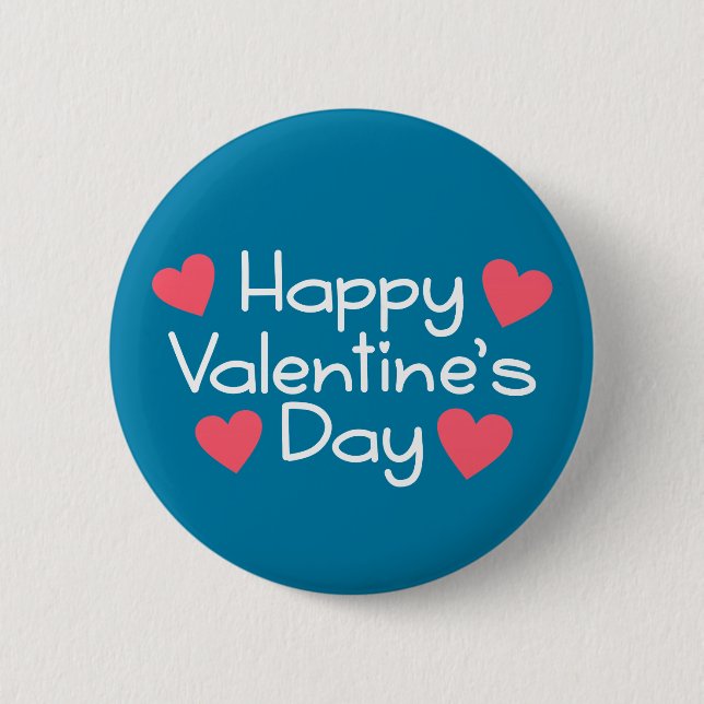 Happy Valentine's Day Calligraphy | Schaltfläche B Button (Vorderseite)