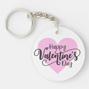 Happy Valentine's Day Calligraphy  Schlüsselanhä Schlüsselanhänger