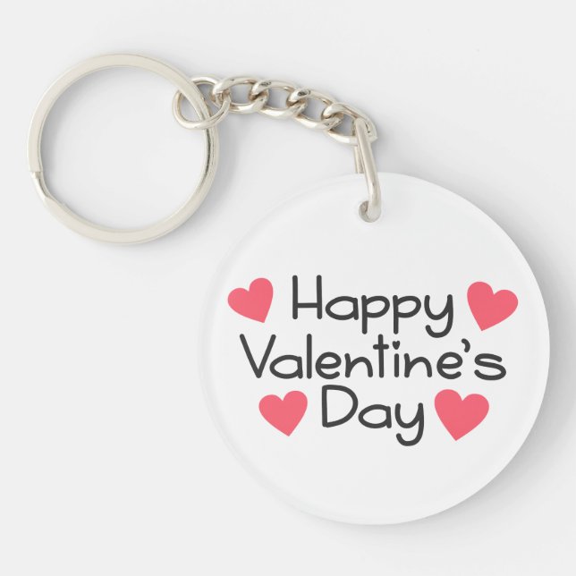 Happy Valentine's Day Calligraphy| Schlüsselanhäng Schlüsselanhänger (Vorderseite)