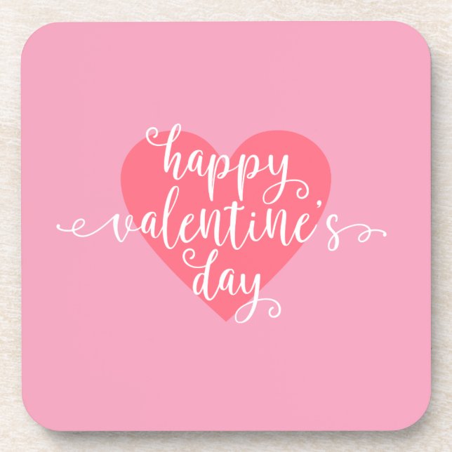 Happy Valentine's Day Calligraphy | UNTERSETZER (Vorderseite)