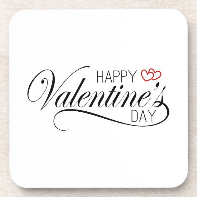 Happy Valentine's Day Calligraphy | UNTERSETZER (Vorderseite)