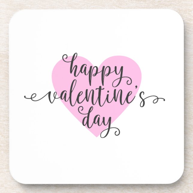 Happy Valentine's Day Calligraphy | UNTERSETZER (Vorderseite)