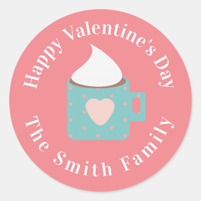 Happy Valentines Day Camp Feuerschokolade Runder Aufkleber (Vorderseite)
