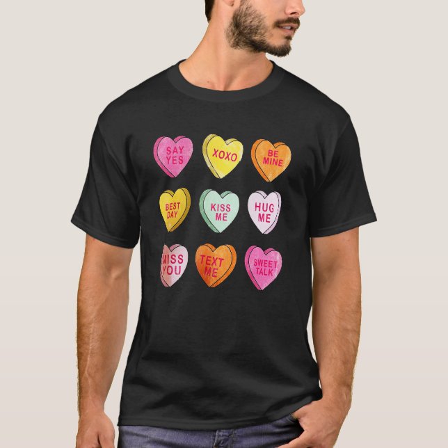 Happy Valentines Day Candy Conversation Hörensenku T-Shirt (Vorderseite)