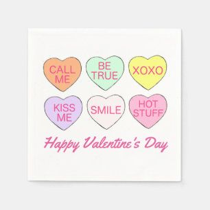 Happy Valentine's Day Candy Conversation Hört Serviette