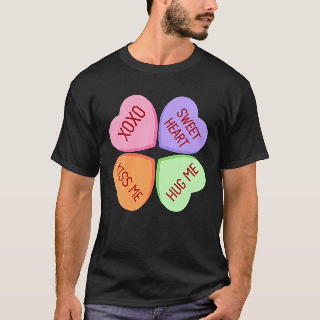 Happy Valentines Day Candy Conversation Hört T-Shirt (Vorderseite)