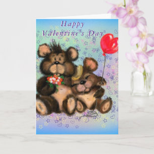 Happy Valentine's Day Card Couple Bear Liebe Hug Karte