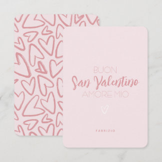 Happy Valentine's Day Card in Pink - Italienisch Karte