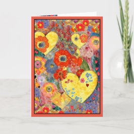 Happy Valentines Day Card mit Herz und Blume Karte