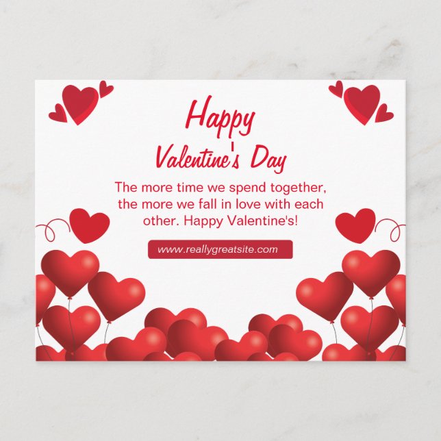 Happy Valentine's Day Card Postkarte (Vorderseite)
