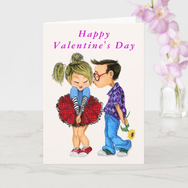 Happy Valentine's Day Card Romantische Couple Lieb Karte (Orchidee)