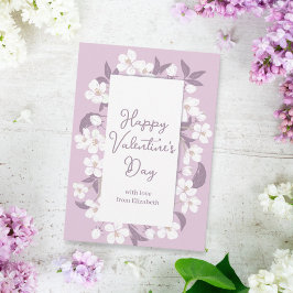 Happy Valentine's Day Chic Custom Pink Floral Karte