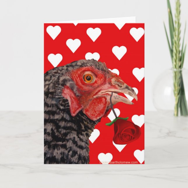 Happy Valentine's Day Chicken Feiertagskarte (Vorderseite)