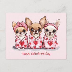 Happy Valentines Day Chihuahua Hunde Postkarte
