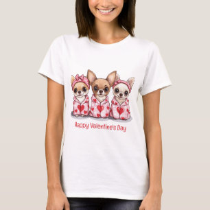 Happy Valentines Day Chihuahua Hunde T-Shirt