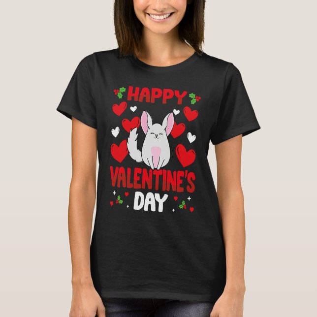 Happy Valentines Day Chinchilla Heart Love Animal T-Shirt (Vorderseite)