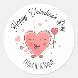 Happy Valentine's Day Classic Round Sticker