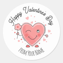 Happy Valentine's Day Classic Round Sticker