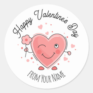Happy Valentine's Day Classic Round Sticker