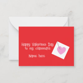 Happy Valentines Day Classmate Niedlich Whimsical Mitteilungskarte